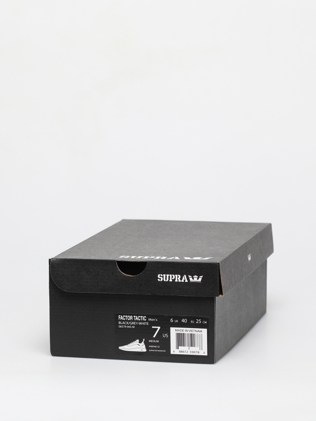 Supra Factor Tactic Shoes Black/Grey White